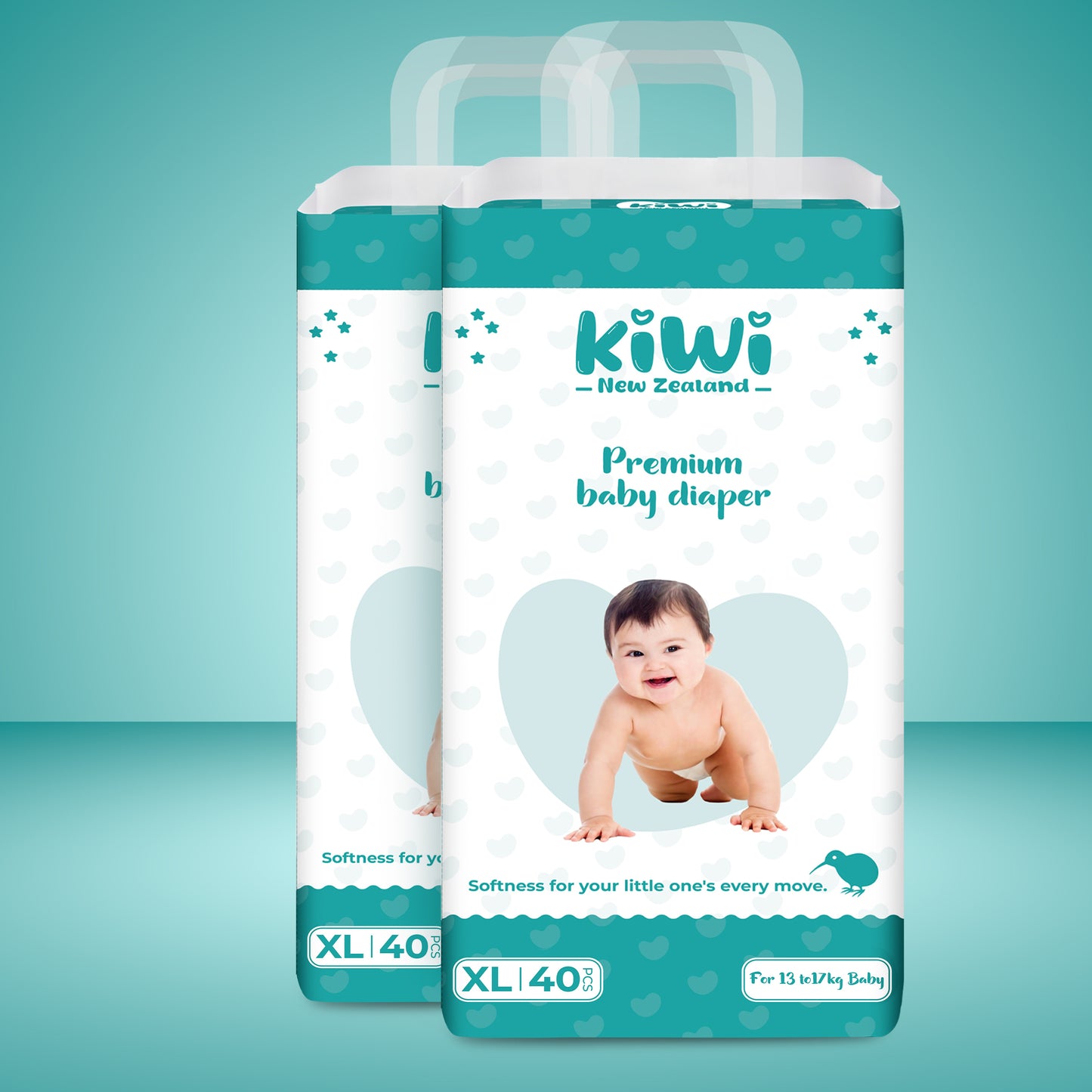 Kiwi New Zealand Premium Baby Diaper Pant Xl (Pack Of 40 * 2).