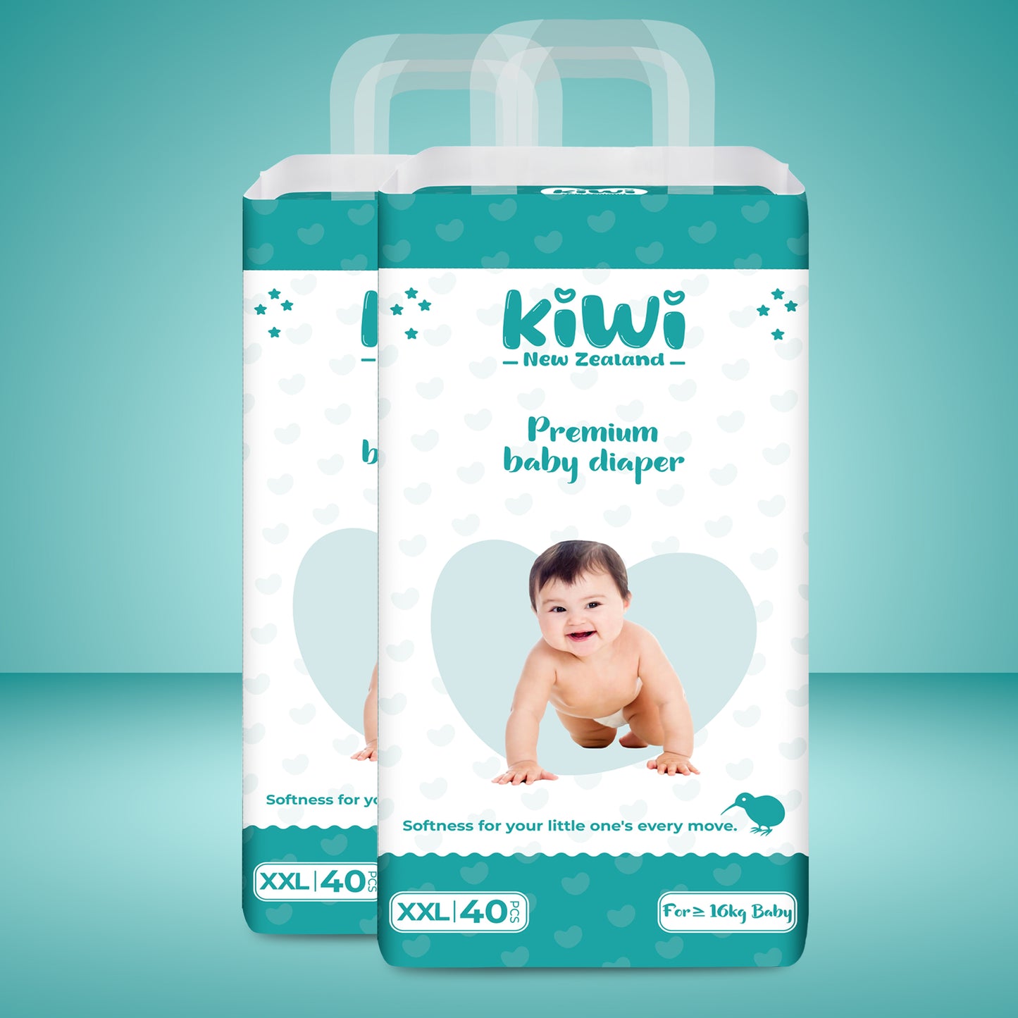 Kiwi New Zealand Premium Baby Diaper Pant Xxl (Pack Of 40 * 2).