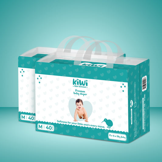 Kiwi New Zealand Premium Baby Diaper Pant Medium (Pack Of 40 * 2)