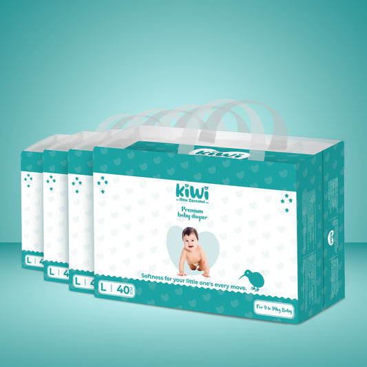 Kiwi New Zealand Premium Baby Diaper Pant Large (Pack Of 40 *4).