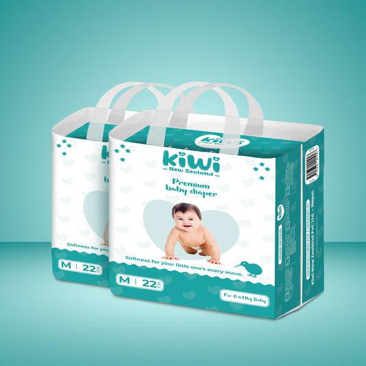 Kiwi New Zealand Premium Baby Diaper Taped Medium (Pack Of 22 * 2)
