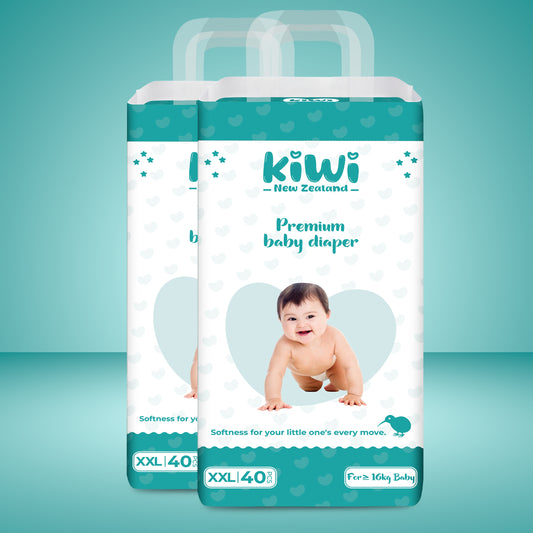 Kiwi New Zealand Premium Baby Diaper Pant Xxl (Pack Of 40 * 2).