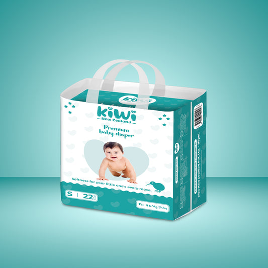 Kiwi New Zealand Premium Baby Diaper Taped Small (Pack Of 22).