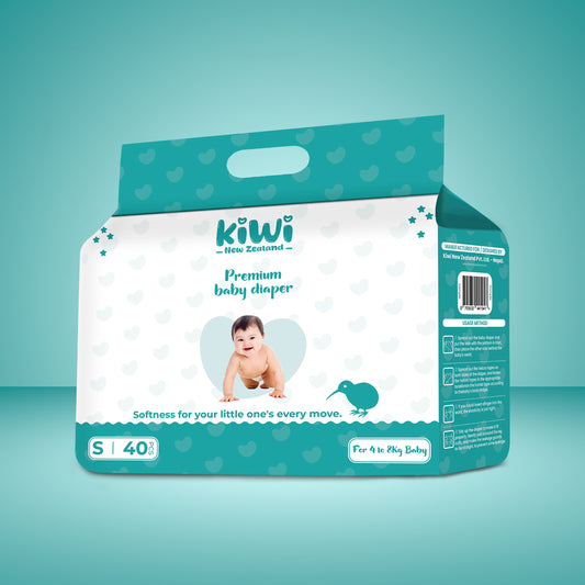 Kiwi New Zealand Premium Baby Diaper Taped Small ( Pack Of 40)